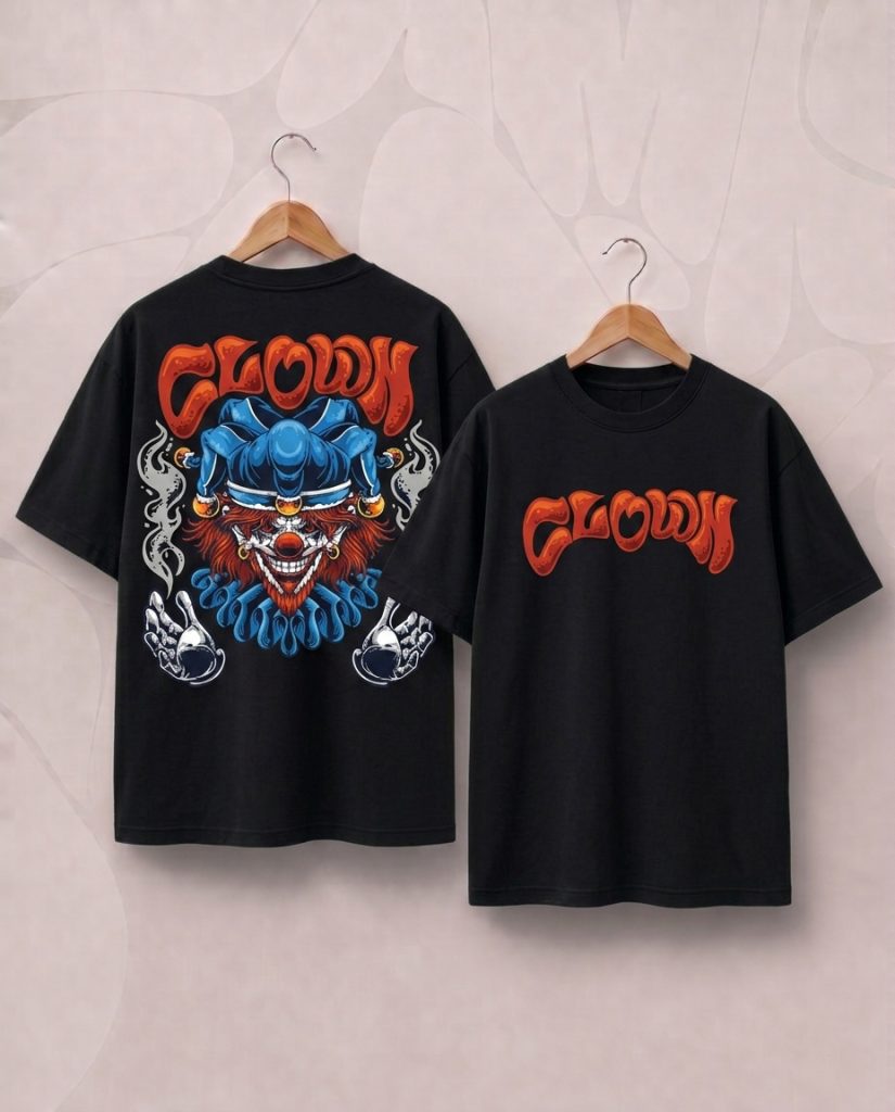 CLOWN Psycho Custom Design T-Shirt with 5 Colors (Drop-Shoulder)