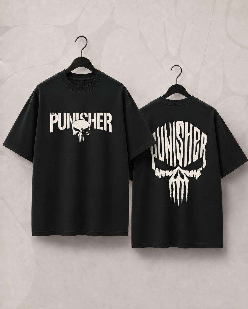Punisher Custom Design T-Shirt with 5 Colors (Drop-Shoulder)